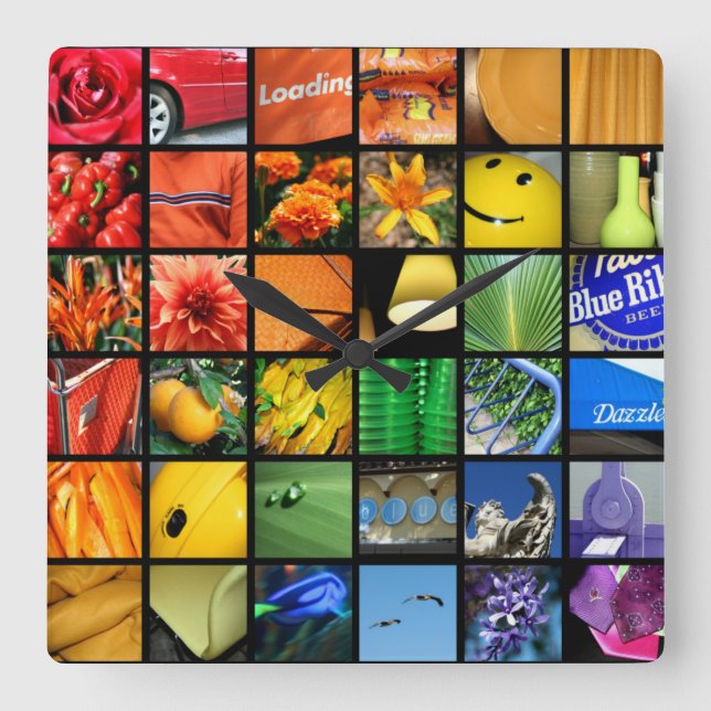 spectrum of life square wall clock (Front)