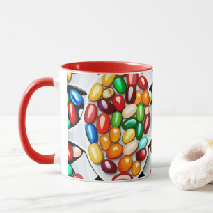 Spectrum of Sweetness: Jelly Beans in Technicolor Mug