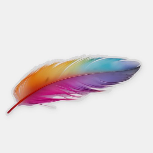 Spectrum Plume _ Vibrant Feather Art Sticker