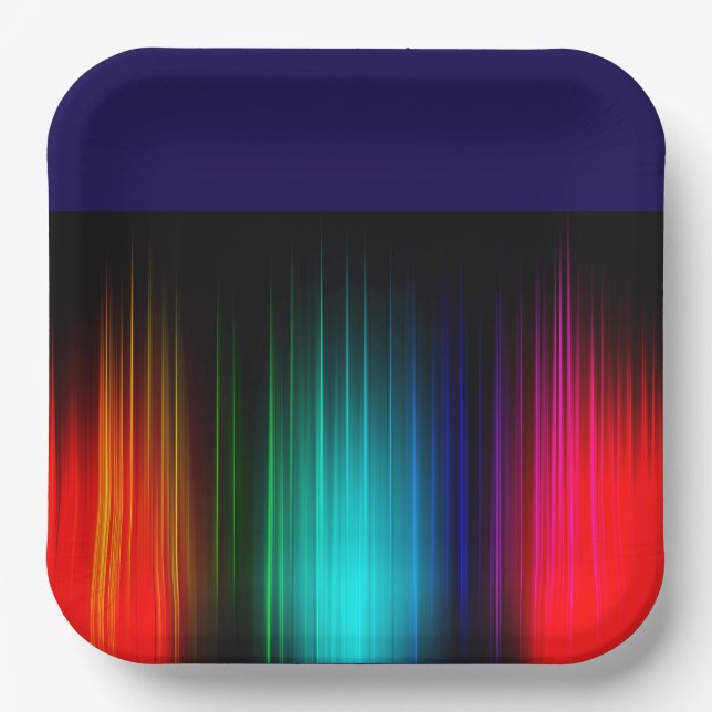 Spectrum Rainbow Light Show Background-55321 Paper Plates (Front)