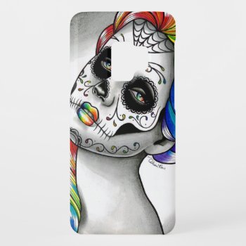 Spectrum Series - Rainbow Sugar Skull Girl Case-mate Samsung Galaxy S9 Case by NeverDieArt at Zazzle