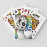 Spectrum Series - Rainbow Sugar Skull Girl Playing Cards at Zazzle