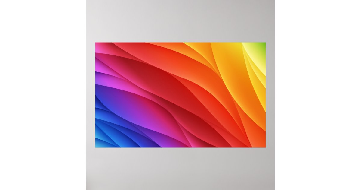 Spectrum waves. Abstract colorful backgroundcolor, Poster | Zazzle