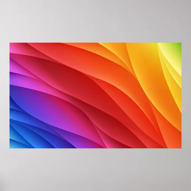 Spectrum waves. Abstract colorful backgroundcolor, Poster | Zazzle