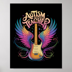 Sped Autism Teacher Neurodiversity Rockstar Teache Poster
