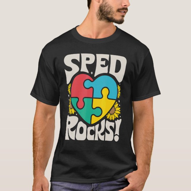 SPED Rocks Special Education Teacher Speducator Wo T-Shirt (Front)