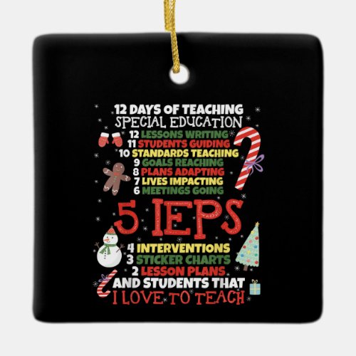 SPED School Tee Funny Special Education Teacher Ceramic Ornament
