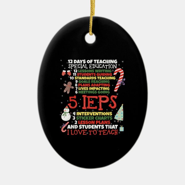 SPED School Tee Funny Special Education Teacher Ceramic Ornament (Front)