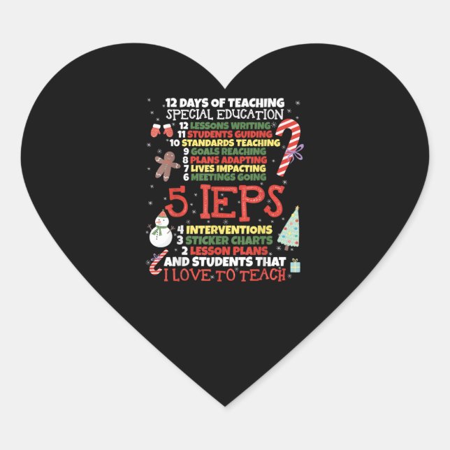 SPED School Tee Funny Special Education Teacher Heart Sticker (Front)