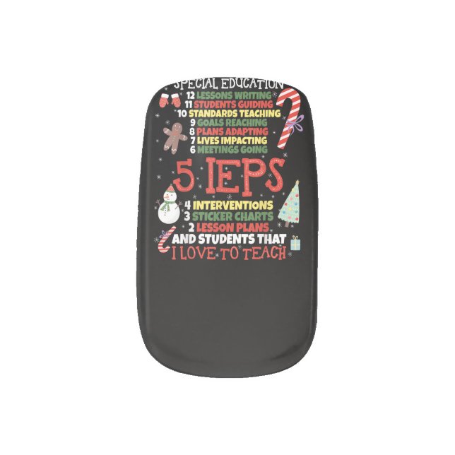 SPED School Tee Funny Special Education Teacher Minx Nail Art (Left Thumb)