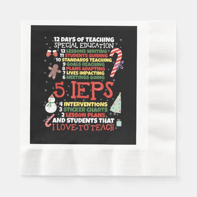 SPED School Tee Funny Special Education Teacher Napkins (Front)