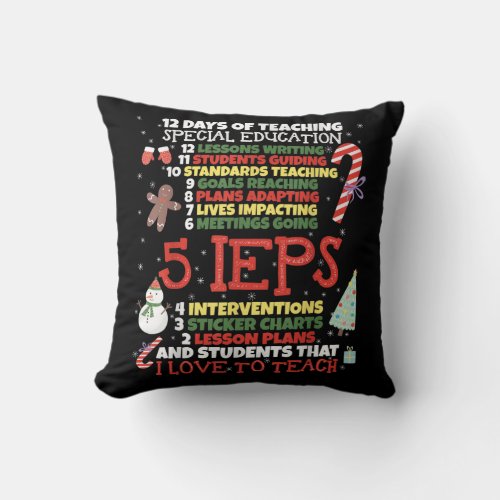 SPED School Tee Funny Special Education Teacher Throw Pillow