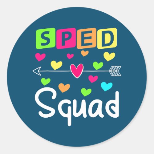 SPED Squad Special Education Teacher Gift SPED Classic Round Sticker