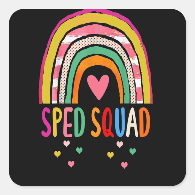 Sped Squad Special Education Teacher Sped Ed Square Sticker (Front)