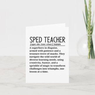 Sped teacher card