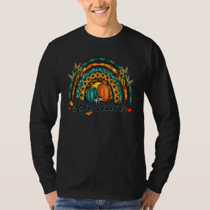 Sped teacher Hello Fall Rainbow Pumpkin Leopard T-Shirt