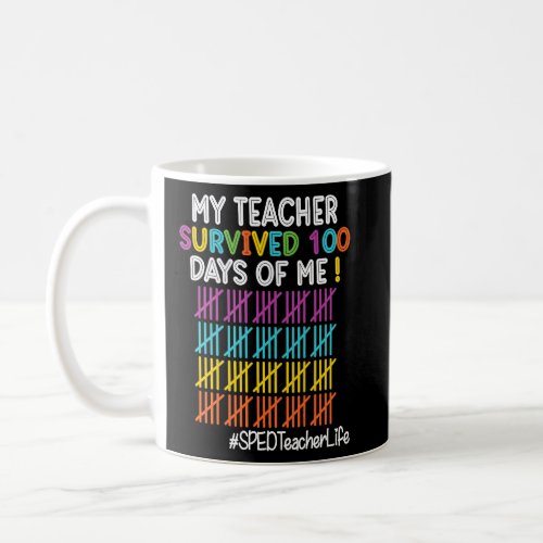 Sped Teacher Life My Teacher Survived 100 Days Of  Coffee Mug