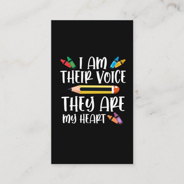 Sped Teacher Special Education Kids Back to School Business Card (Front)