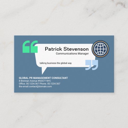 Speech Box Quotation Marks Management Consultant Business Card