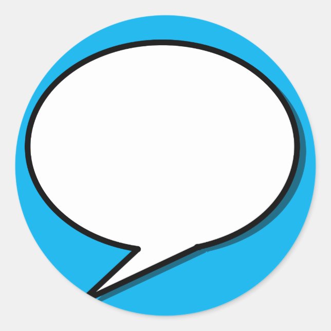 speech-bubble-arrow-ellipse-shape classic round sticker (Front)