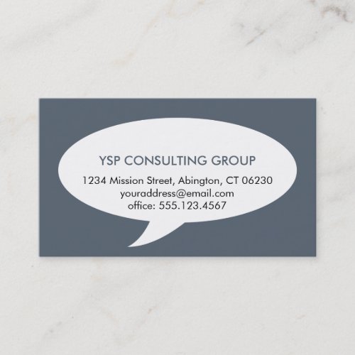 Speech bubble blue creative network professional business card