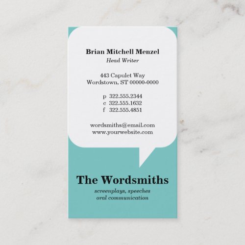 Speech Bubble Business Card