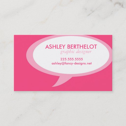 Customizable Speech Bubble Business Card
