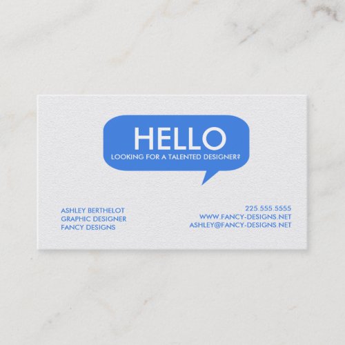 Speech Bubble Business Card
