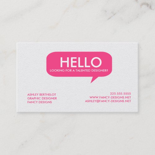 Speech Bubble Business Cards