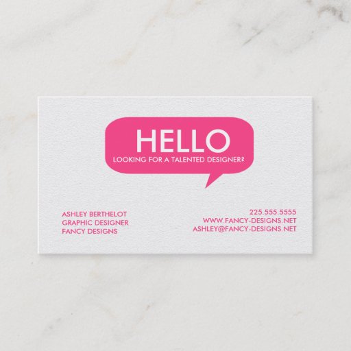 Customizable Speech Bubble Business Cards