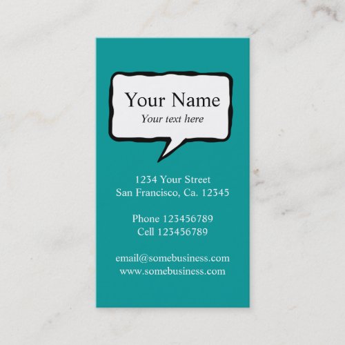 Speech bubble business card template