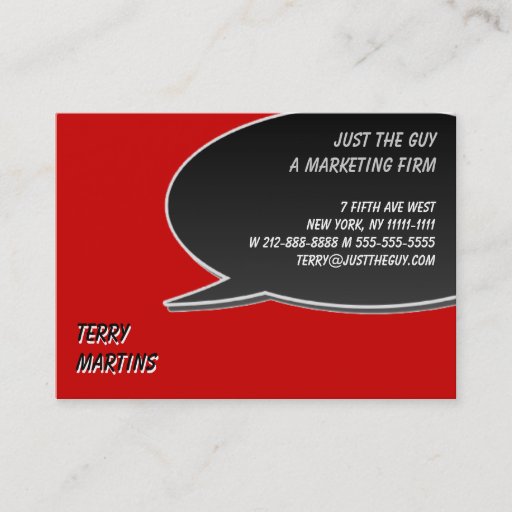 Customizable Speech Bubble Card Business Card