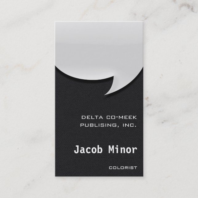 Speech Bubble Card [3d] faux black flannel (Front)