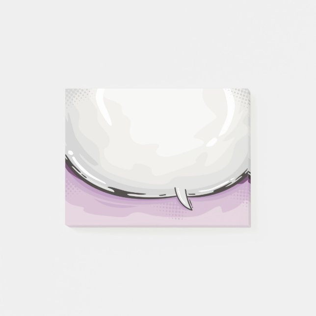 Speech Bubble Cartoon design Purple bkgd Post-it Notes (Front)