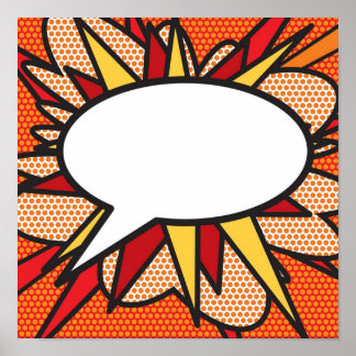 Speech Bubble Comic Book Flash Modern Art Pop Cult Poster
