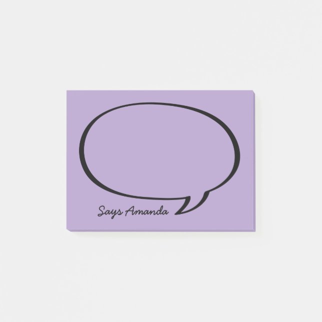 Speech Bubble Comic Personalized Notes (Front)