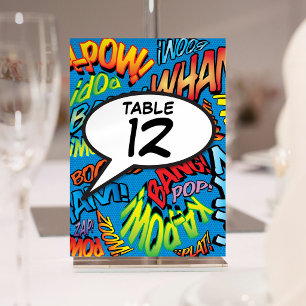 Speech Bubble Fun Comic Book Table Number