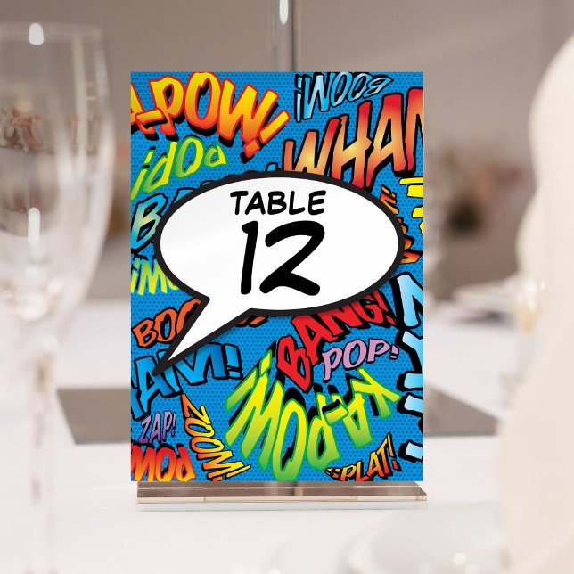 Speech Bubble Fun Comic Book Table Number (Speech Bubble Fun Comic Book Table Number)