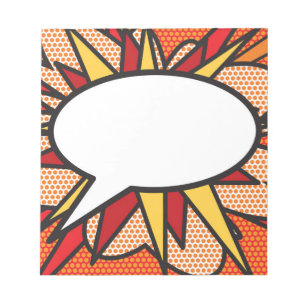 Speech Bubble Fun Retro Comic Book Notepad