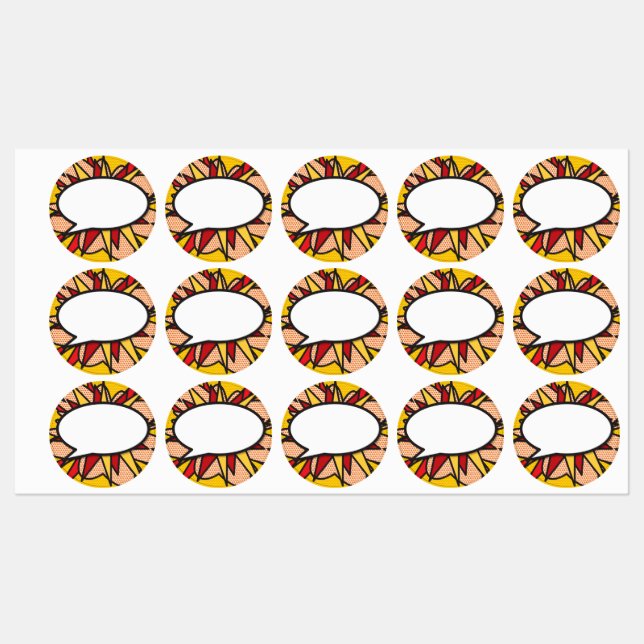 Speech Bubble Fun Retro Comic Book Pop Art Labels (Sheet)