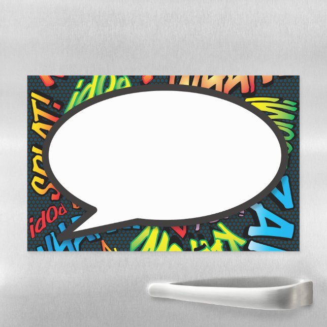Speech Bubble Fun Retro Comic Book Pop Art Magnetic Dry Erase Sheet (In Situ)