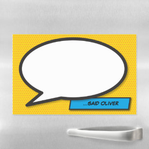 Speech Bubble Fun Retro Comic Book Pop Art Magnetic Dry Erase Sheet