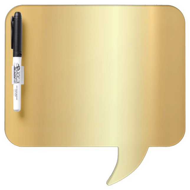 Speech Bubble Glamour Gold Look Template Top Dry Erase Board (Front)