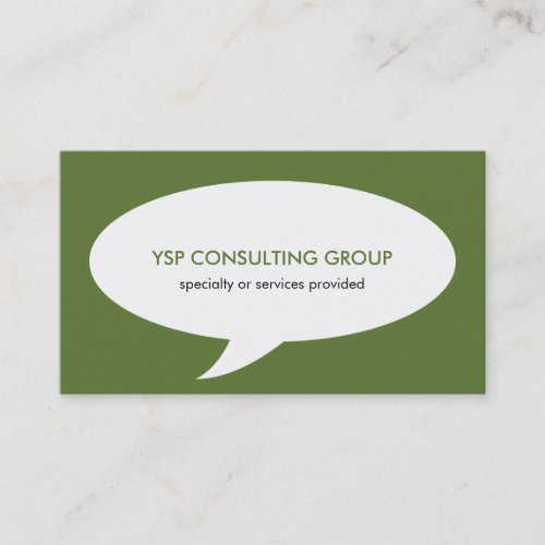 Speech bubble green creative network professional business cards