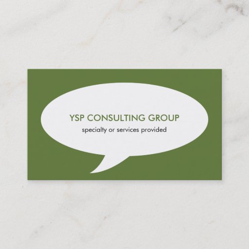 Customizable Speech bubble green creative network professional business cards