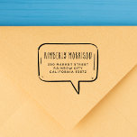 Speech Bubble Name & Address Rubber Stamp<br><div class="desc">This fun design features a bold speech bubble outline with your name and address inside in modern typography. Your name or family name appears in hand-written style capitals with your contact information below. A quick and easy way to add a personal touch to your snail mail! Perfect for invitations, greeting...</div>