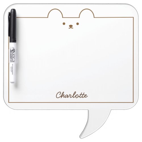 Speech Bubble Personalized Bear Dry Erase Board