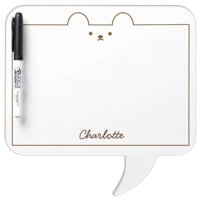 Speech Bubble Personalized Bear Dry Erase Board (Front)