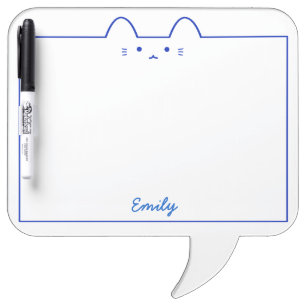 Speech Bubble Personalized Cat Dry Erase Board