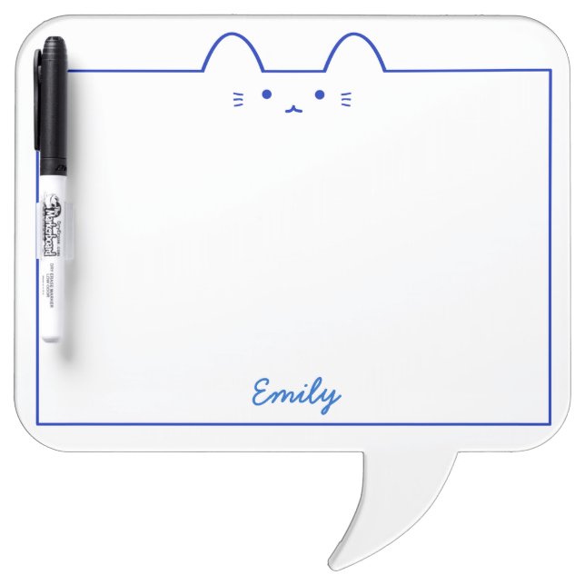 Speech Bubble Personalized Cat Dry Erase Board (Front)